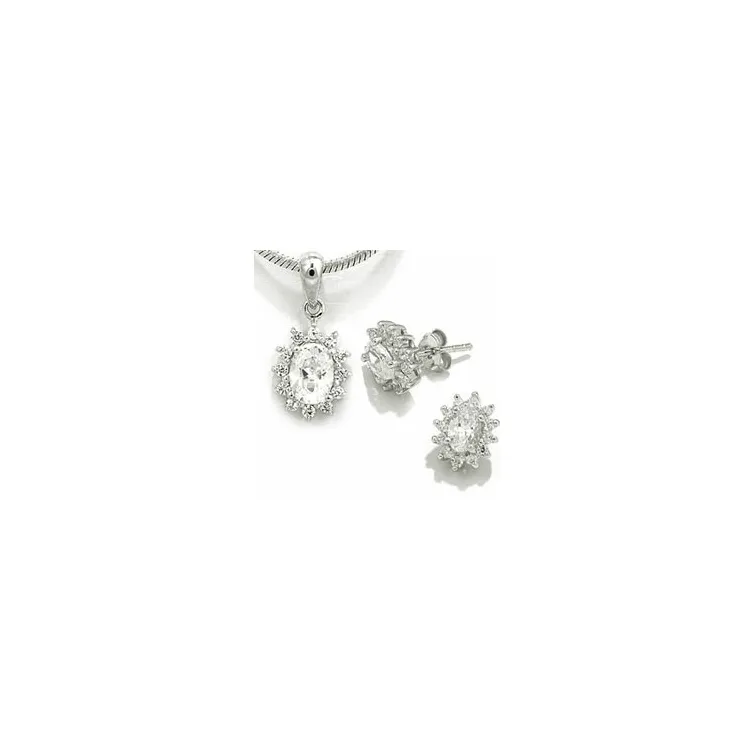 Set aus rhodiniertem Silber ohne Halskette