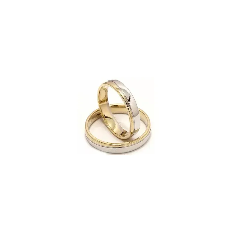 Zweifarbig trauringe aus 14 Karat Gold- und Weißgold - set