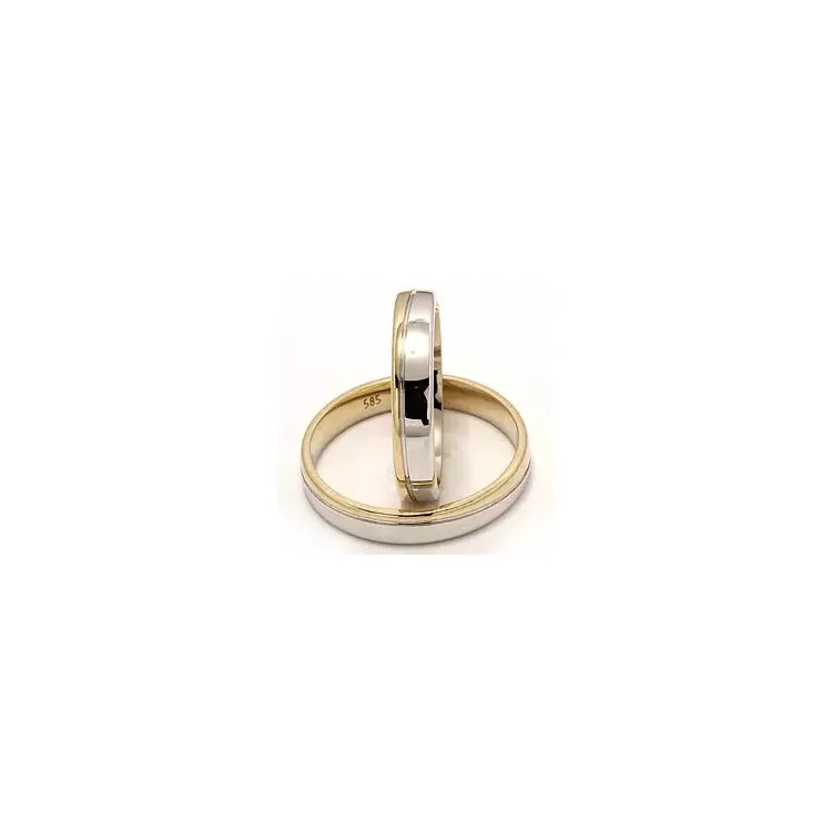 Zweifarbig trauringe aus 14 Karat Gold- und Weißgold - set