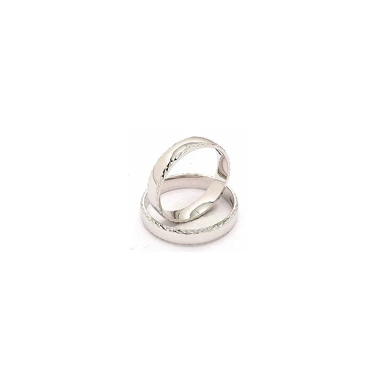 Muster Elegant trauringe aus 14 Karat Weißgold - set