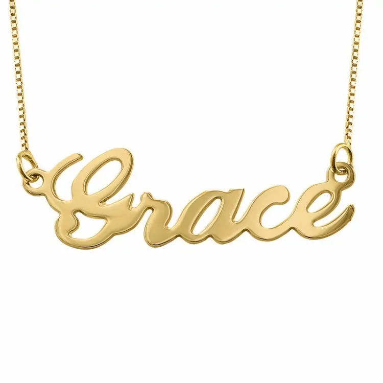 Namenskette mit Anhänger in 9 Karat Gold
