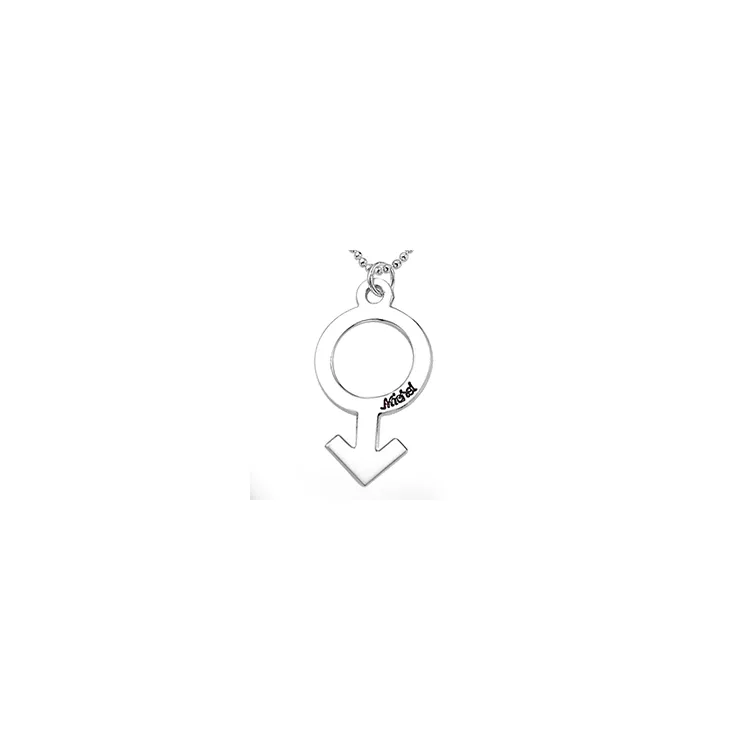 Männerzeichen Namenskette mit Anhänger in Silber