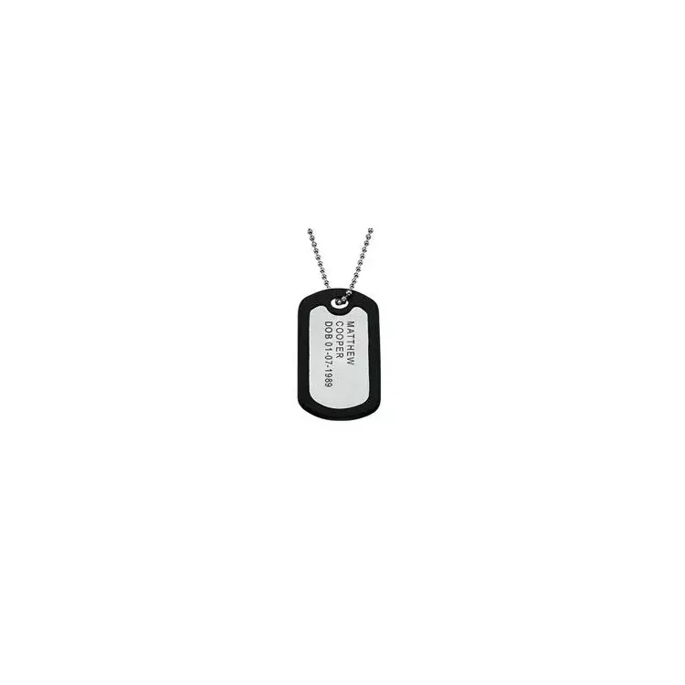 Dogtag namenskette mit anhänger in aluminium