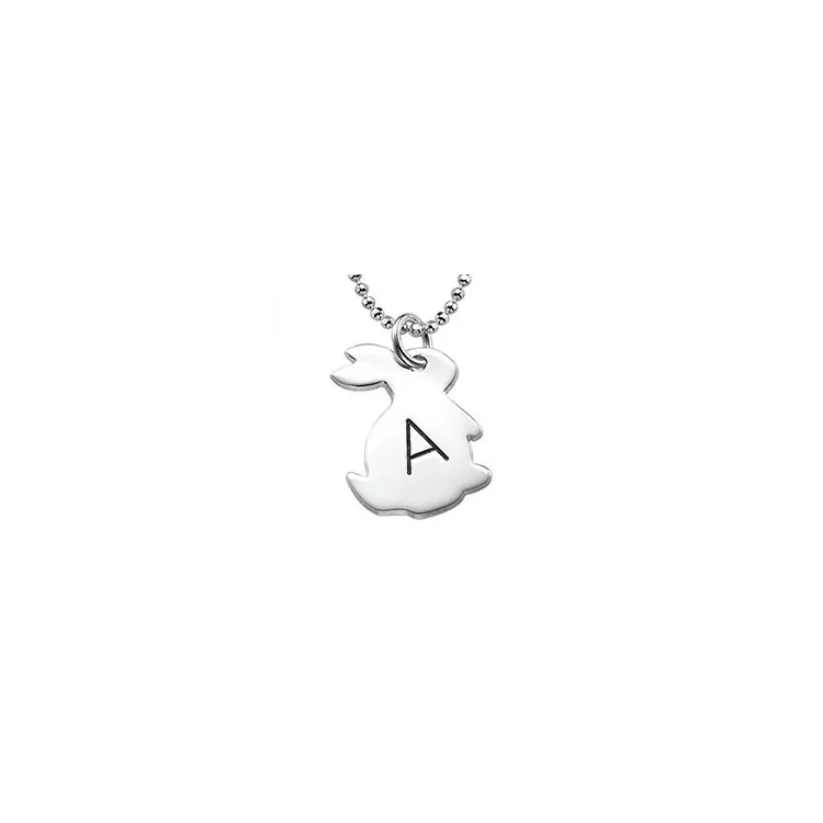 Kaninchen Namenskette mit Anhänger in Silber