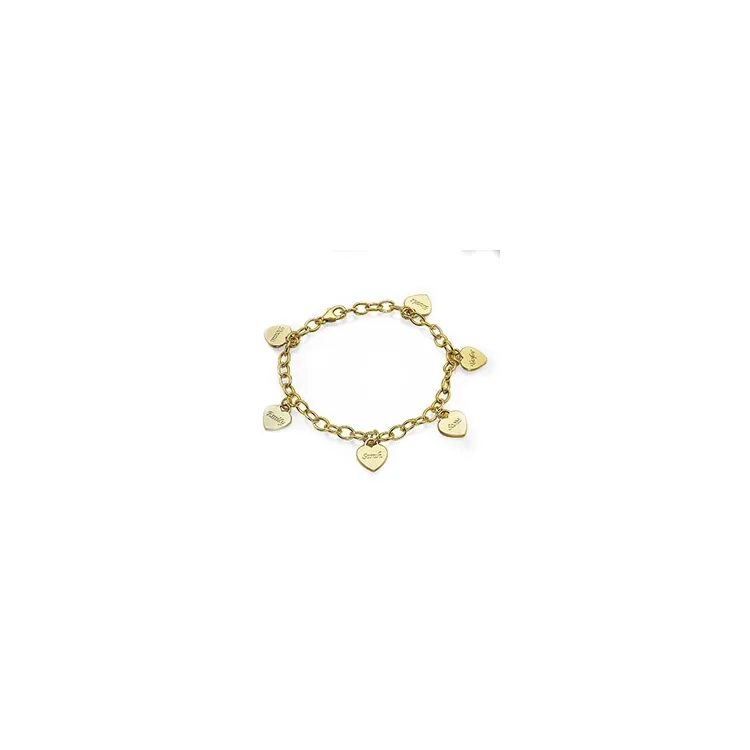 Herz Armband mit Name in vergoldetem Silber