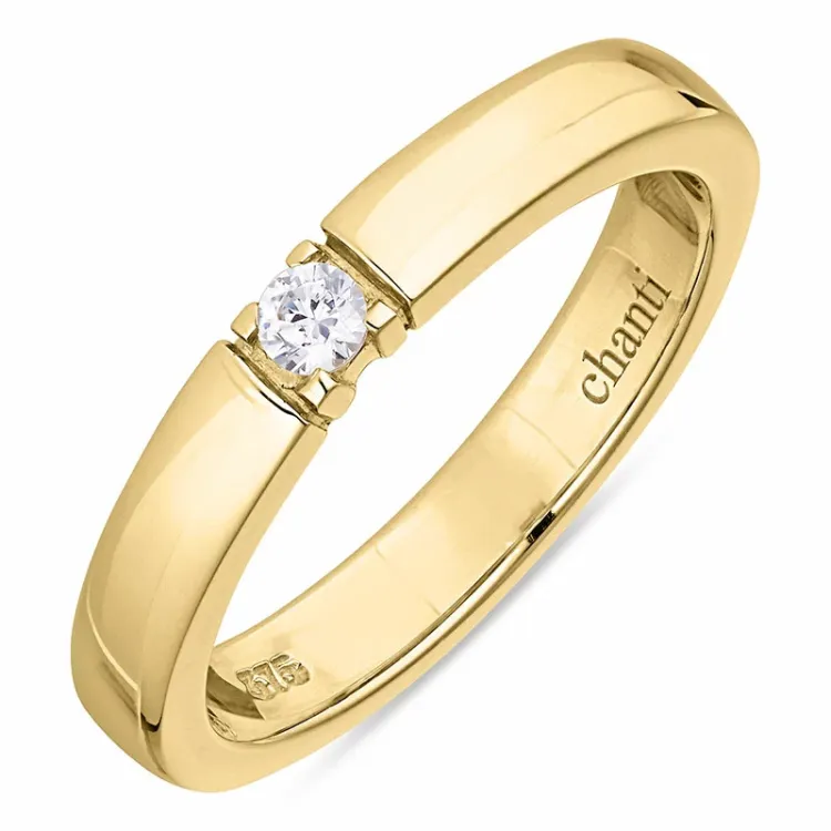 Zirkon memoirering aus 9 karat gold