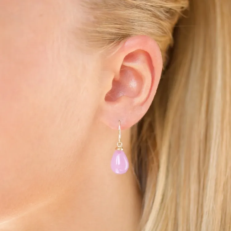 Ohrringe in 9 Karat Gold mit rose Bergkristall