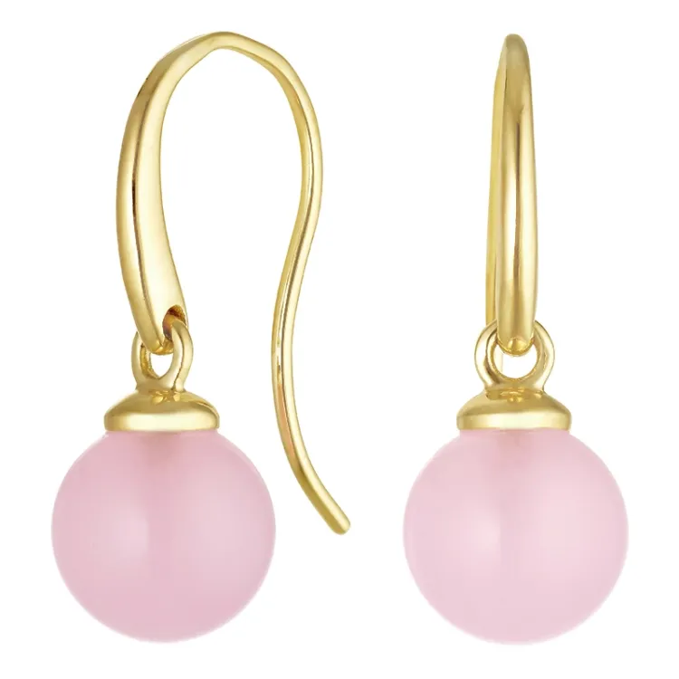 Ohrringe in 9 Karat Gold mit rose Bergkristall