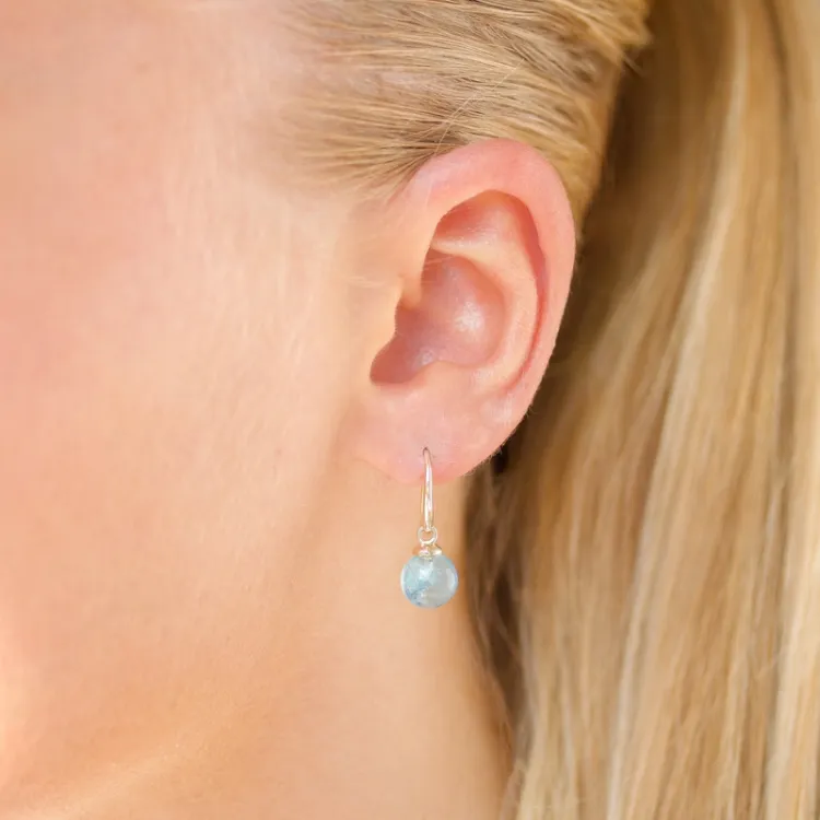Ohrringe in 9 Karat Gold mit Aquamarin
