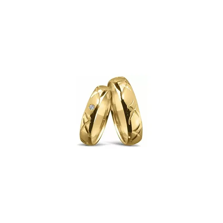 Muster trauringe aus 14 Karat Gold 0,025 ct - set