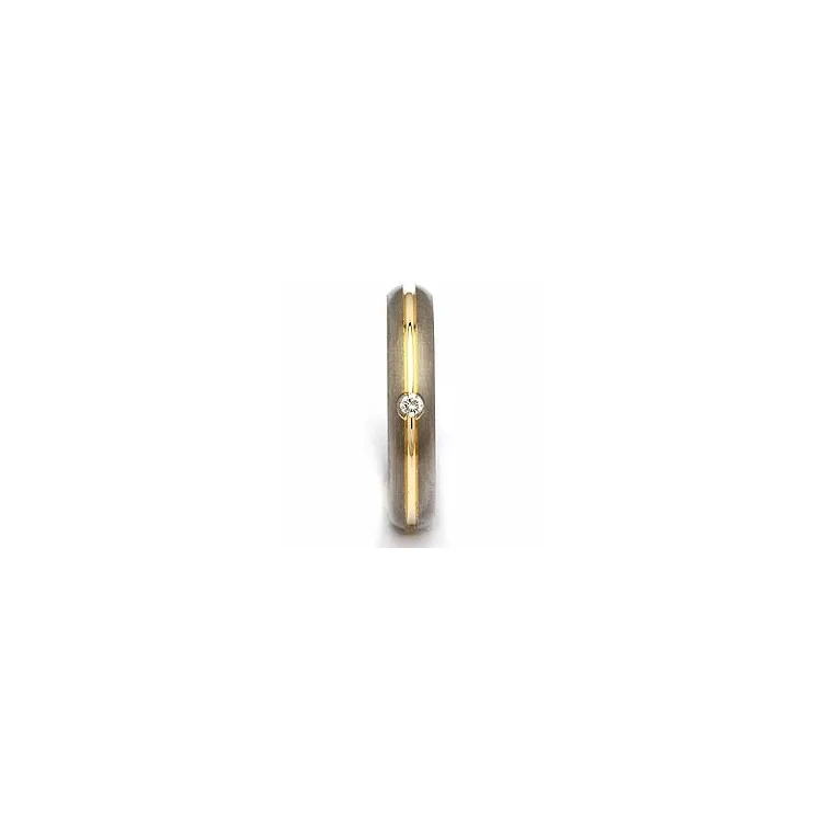 Trauring in Titanium und Gold 0,030 ct