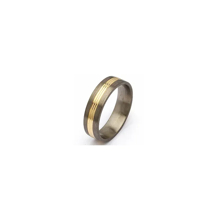 Trauring in Titanium und Gold