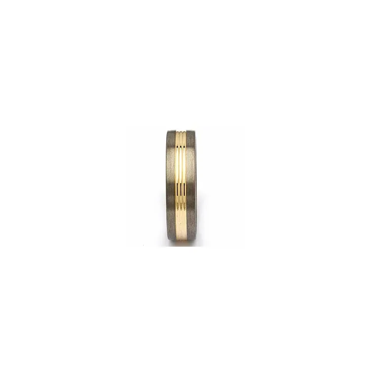 Trauring in Titanium und Gold