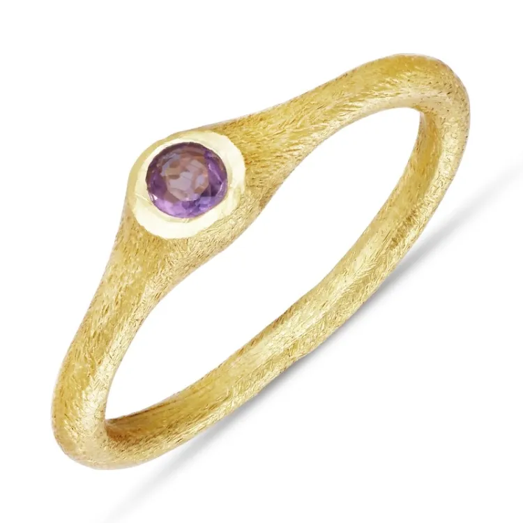 pink Bergkristall Ring aus vergoldetem Sterlingsilber - Loom Stones