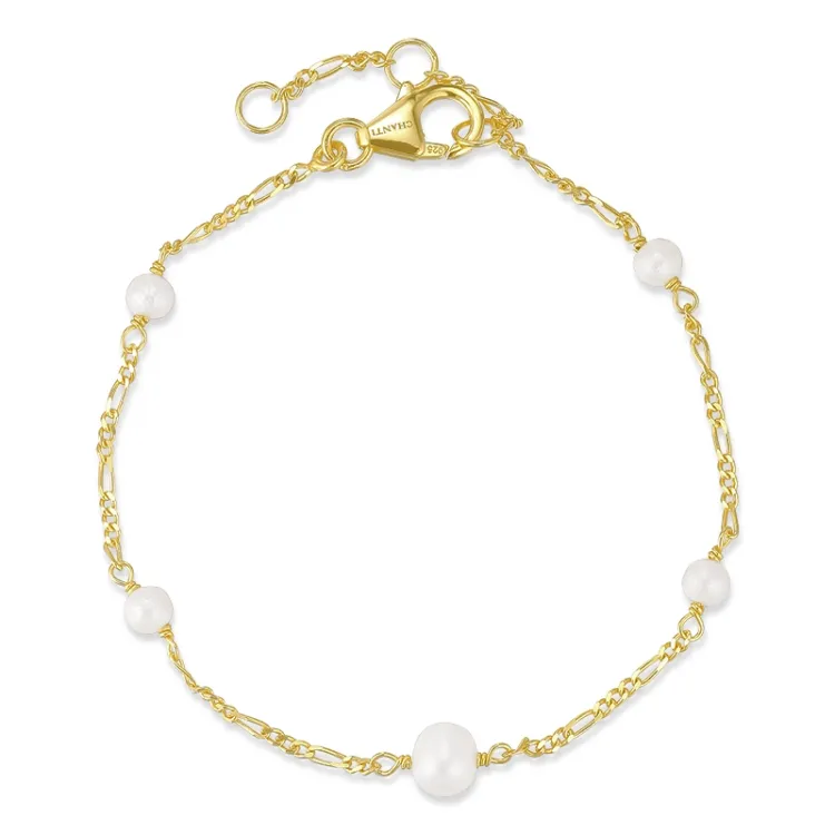 Perle Armband aus vergoldetem Sterlingsilber
