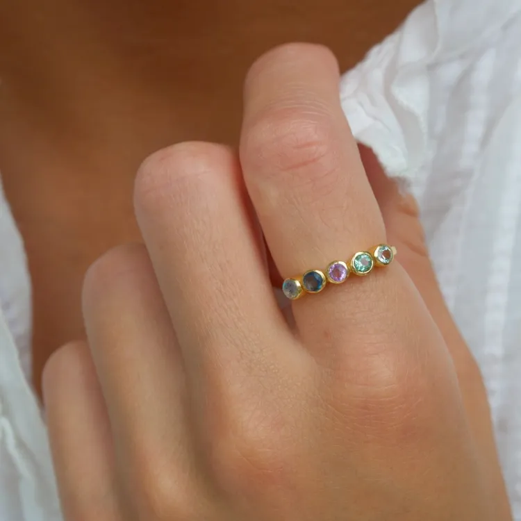 mehrfarbigem Ring aus vergoldetem Sterlingsilber - Bubbly Twist