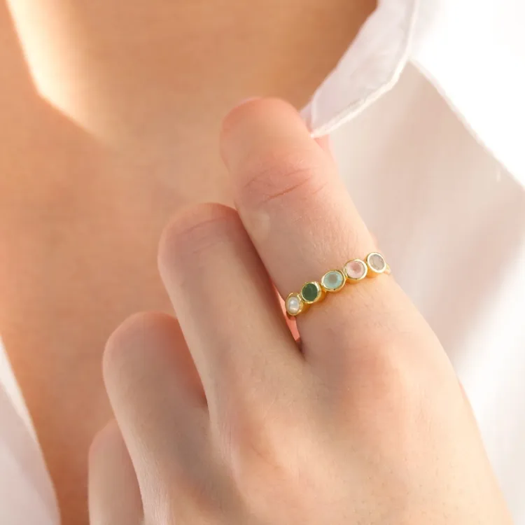 mehrfarbigem Ring aus vergoldetem Sterlingsilber - Bubbly Twist