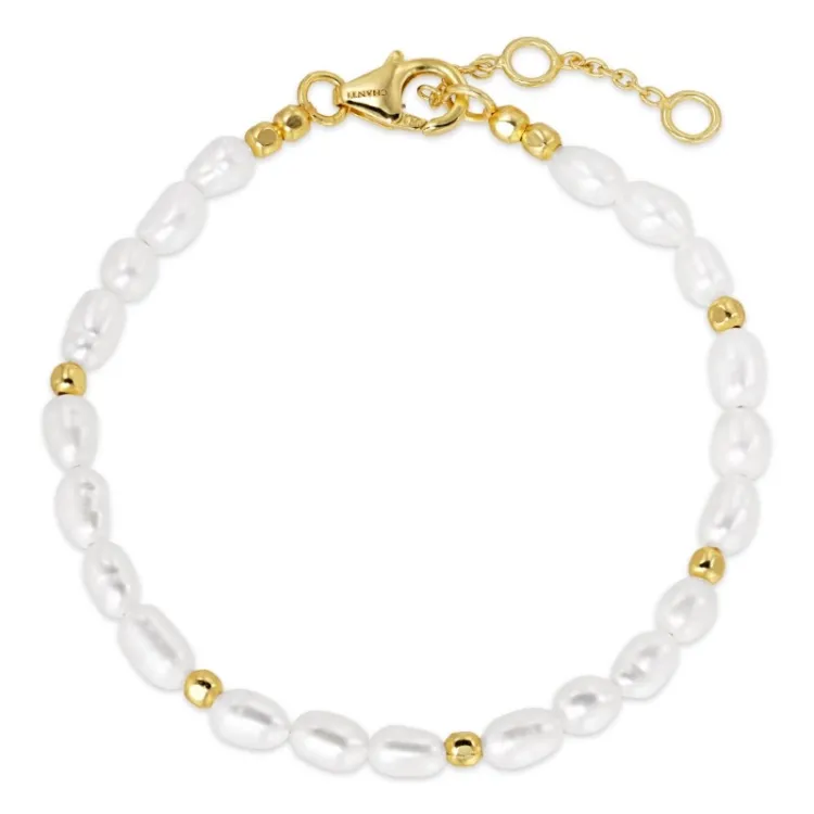 Perle Armband aus vergoldetem Sterlingsilber