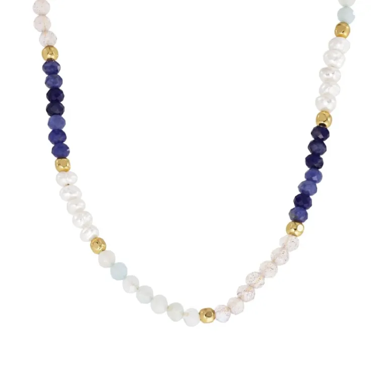 Halskette aus vergoldetem Sterlingsilber - Loom Stones