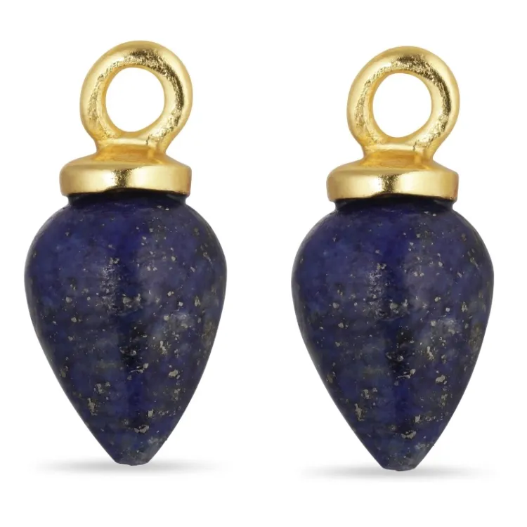 Lapis Lazuli Anhänger für Ohrringe in vergoldetem Silber - Mix & Match