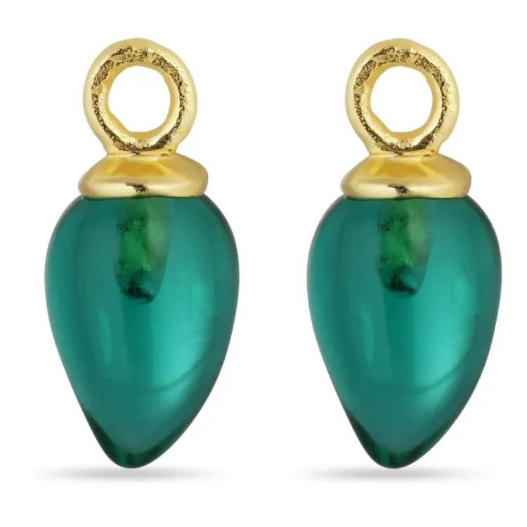 Aqua Bergkristall Anhänger für Ohrringe in vergoldetem Silber - Mix & Match