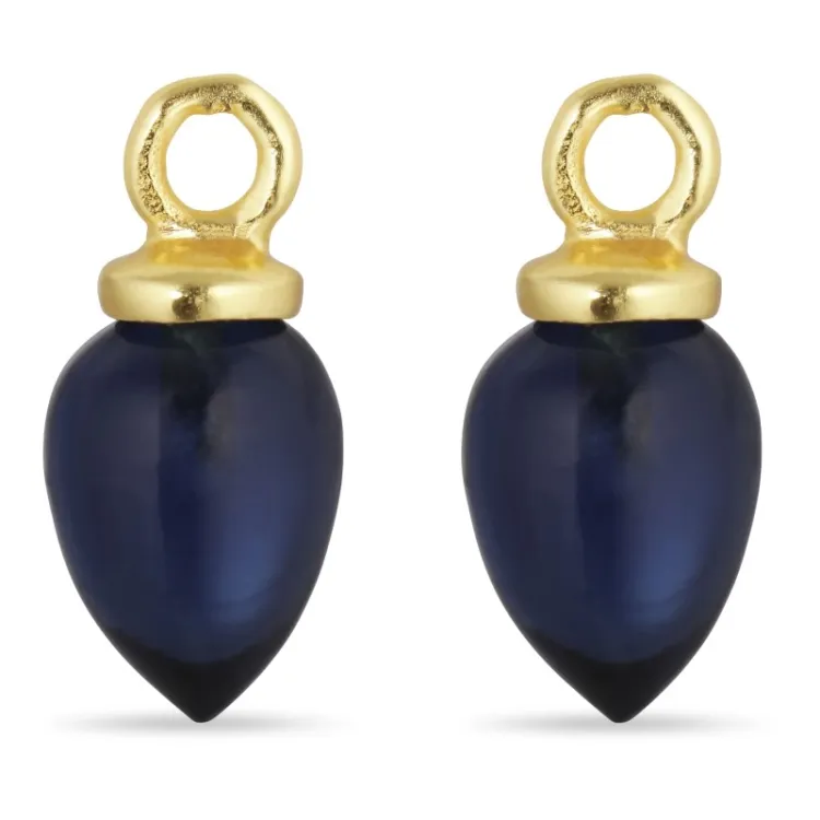 synthetisch blauem Saphir Anhänger für Ohrringe in vergoldetem Sterlingsilber - Mix & Match