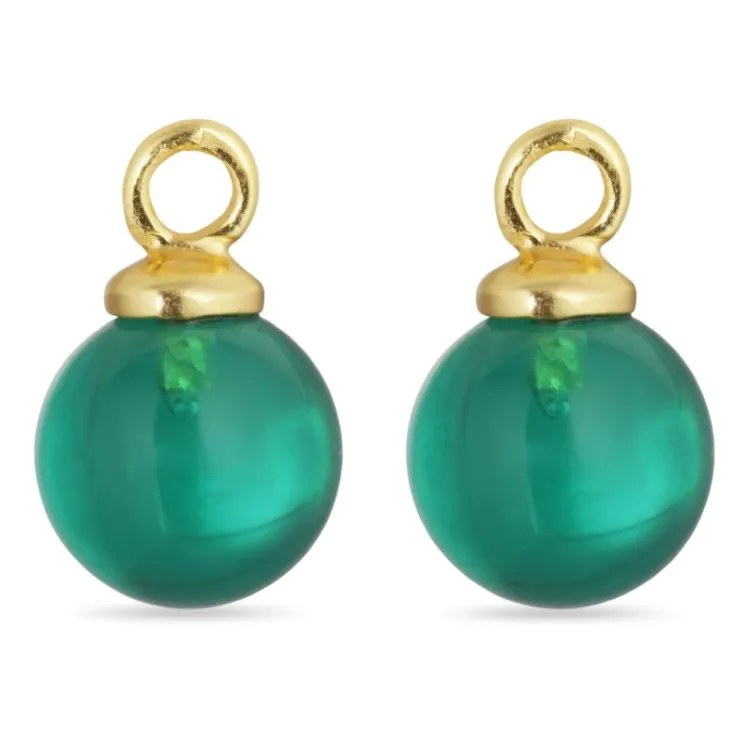 8 mm Aqua Bergkristall Anhänger für Ohrringe in vergoldetem Silber - Mix & Match