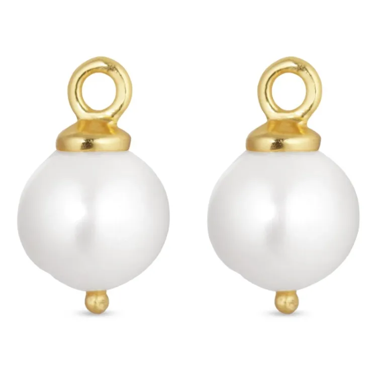 8 mm Perle Anhänger für Ohrringe in vergoldetem Silber - Mix & Match