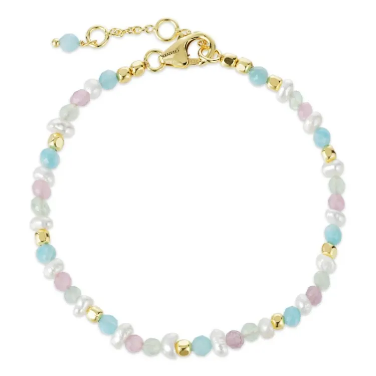 Schmuckstein Armband aus vergoldetem Sterlingsilber  x   - Loom Stones