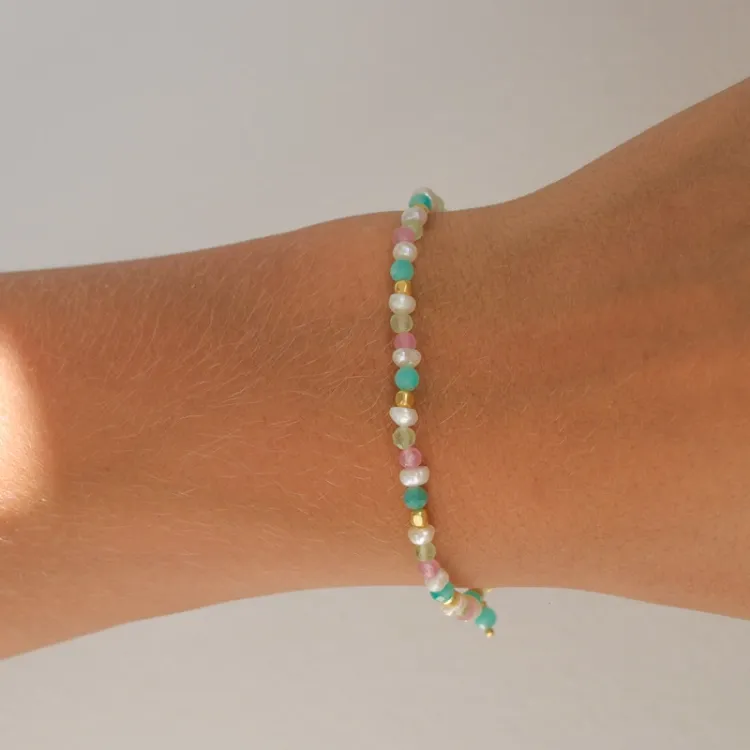 Schmuckstein Armband aus vergoldetem Sterlingsilber  x   - Loom Stones