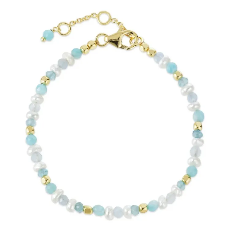 Schmuckstein Armband aus vergoldetem Sterlingsilber  x   - Loom Stones