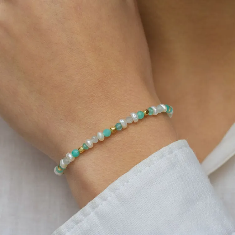 Schmuckstein Armband aus vergoldetem Sterlingsilber  x   - Loom Stones