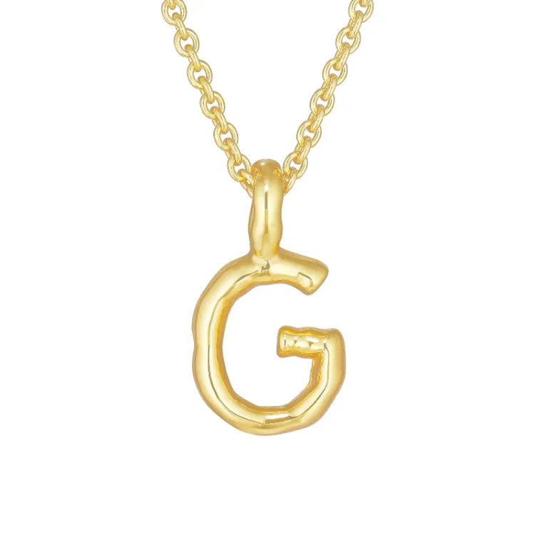 buchstab g Anhänger mit Halskette aus vergoldetem Sterlingsilber - My Letter