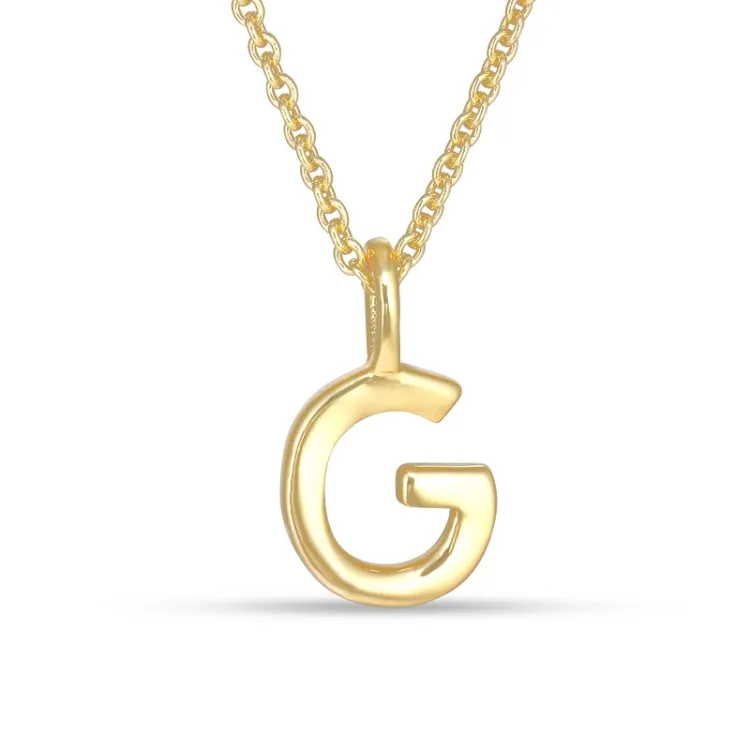 buchstab g Anhänger mit Halskette aus vergoldetem Sterlingsilber - My Letter