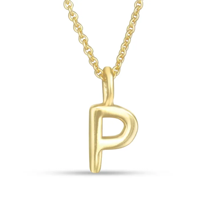 buchstab p Anhänger mit Halskette aus vergoldetem Sterlingsilber - My Letter