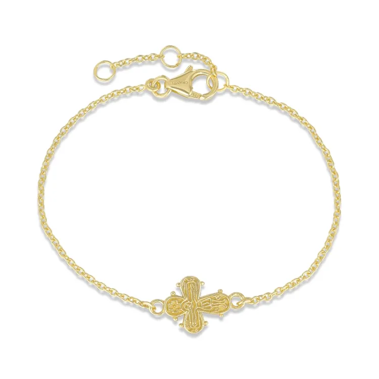 12 x 10,5 mm Dagmarkreuz Armband aus vergoldetem Sterlingsilber - Amoré
