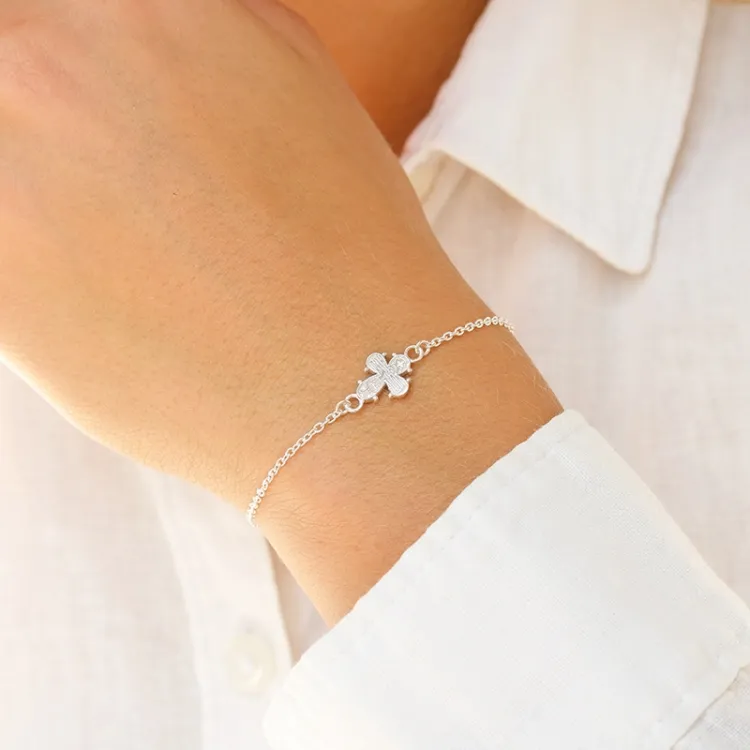 10 x 8,5 mm Dagmarkreuz Armband aus Silber - Amoré