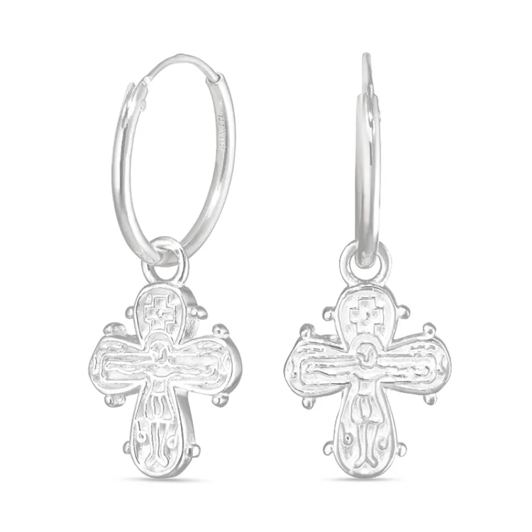 16,5 mm Dagmarkreuz Kreole in Silber - Amoré