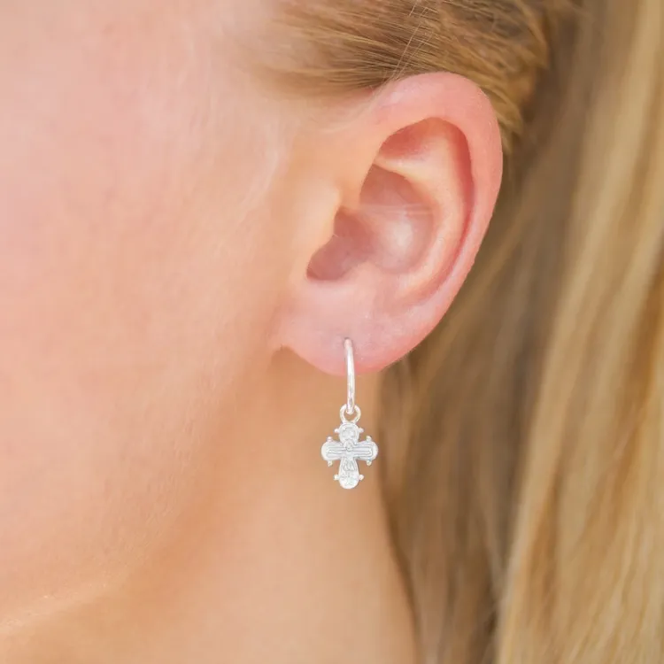 12,5 mm Dagmarkreuz Kreole in Silber - Amoré