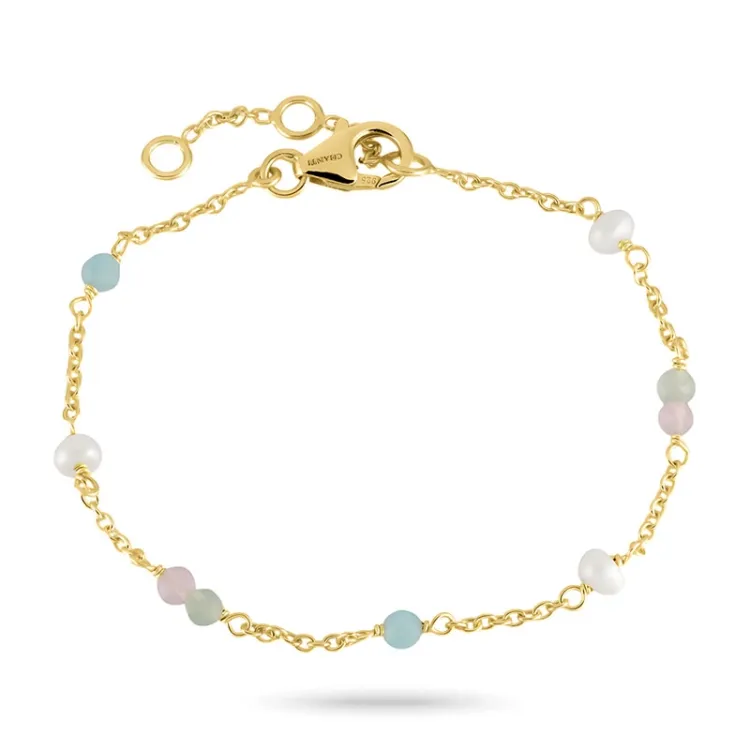 mehrfarbigem Armband aus vergoldetem Sterlingsilber - Loom Stones