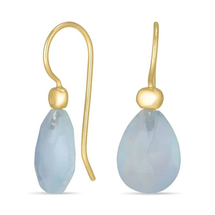 Aquamarin Ohrringe in vergoldetem Silber - Loom Stones
