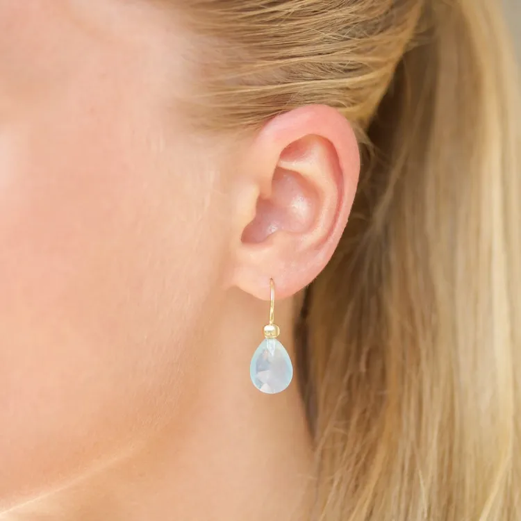 Aquamarin Ohrringe in vergoldetem Silber - Loom Stones