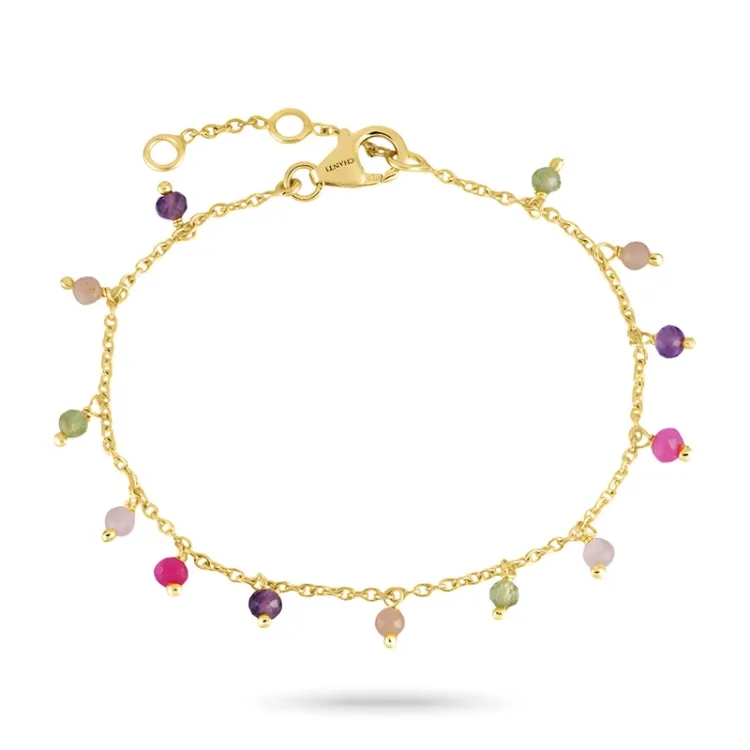 mehrfarbigem Armband aus vergoldetem Sterlingsilber - Loom Stones