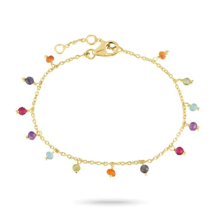 mehrfarbigem Armband aus vergoldetem Sterlingsilber - Loom Stones