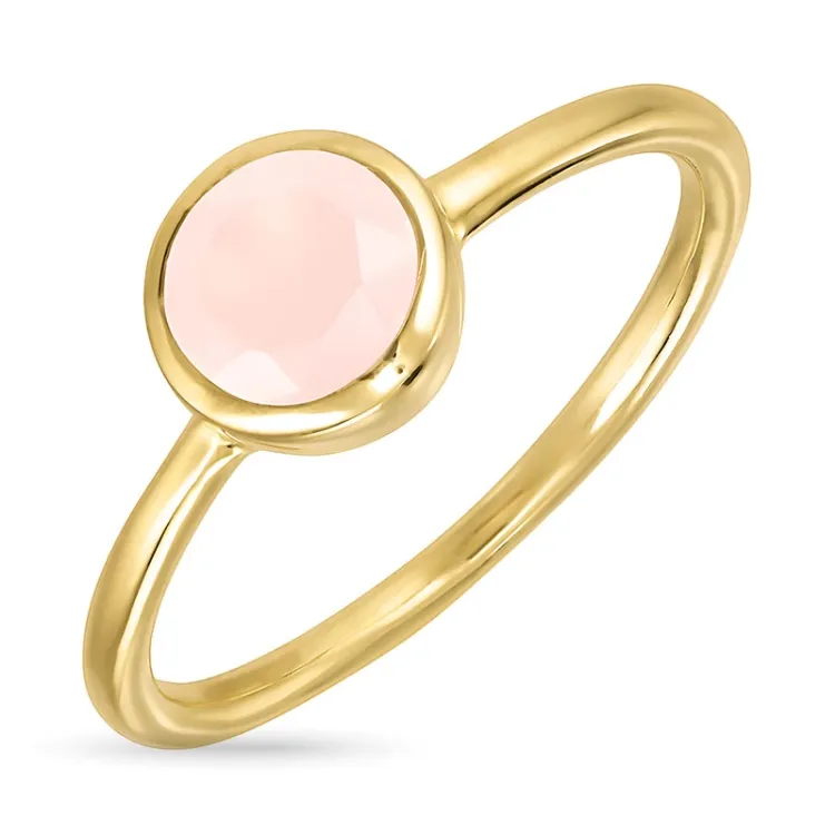 runder rose Bergkristall Ring aus vergoldetem Sterlingsilber - Loom Stones