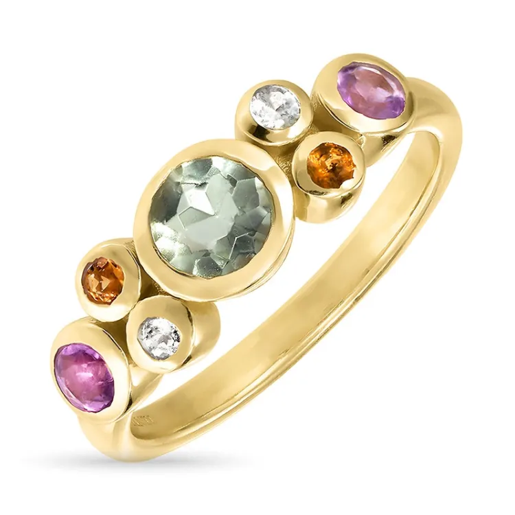 mehrfarbigem Ring aus vergoldetem Sterlingsilber - Bubbly Twist