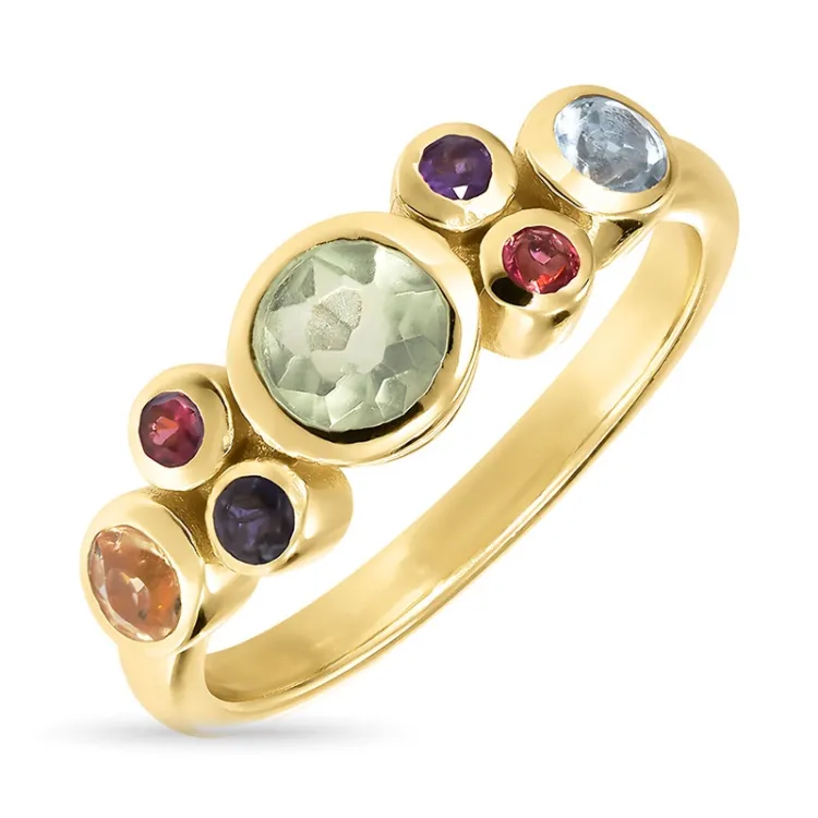 mehrfarbigem Ring aus vergoldetem Sterlingsilber - Bubbly Twist