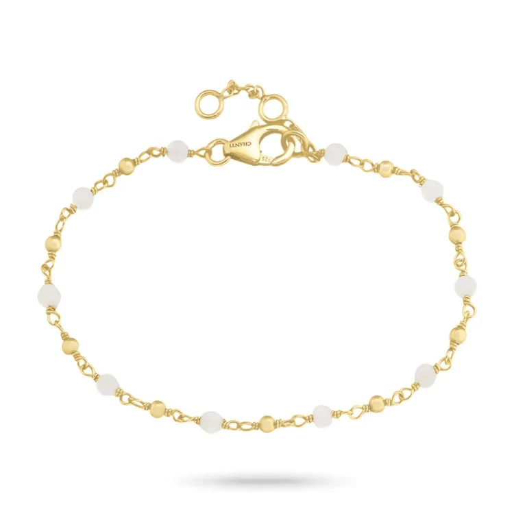 Mondstein Armband aus vergoldetem Sterlingsilber - Loom Stones