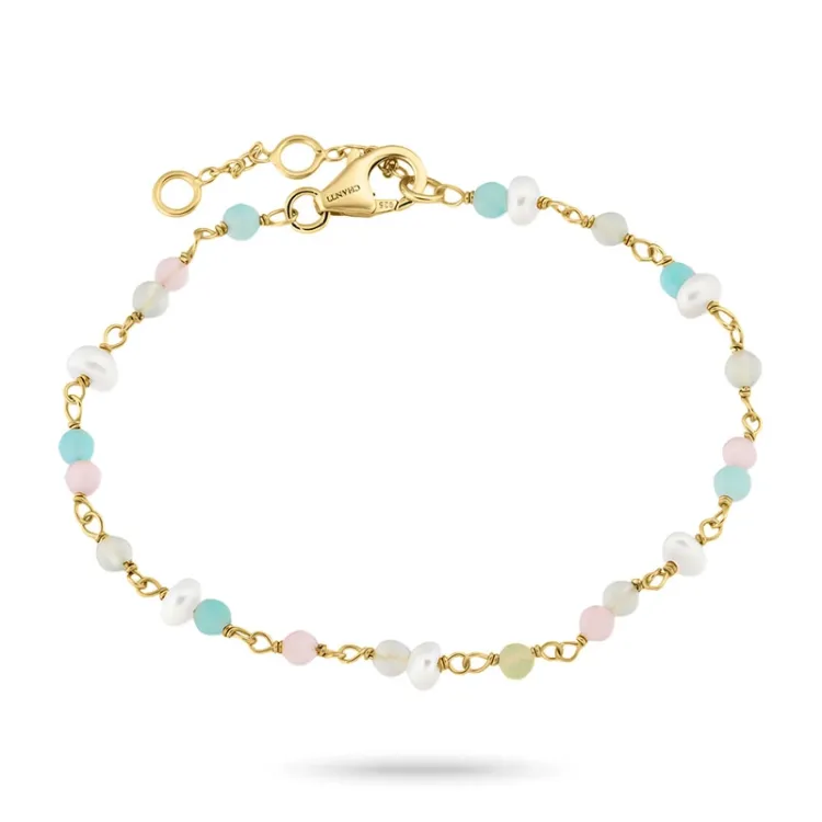 mehrfarbigem Armband aus vergoldetem Sterlingsilber - Loom Stones