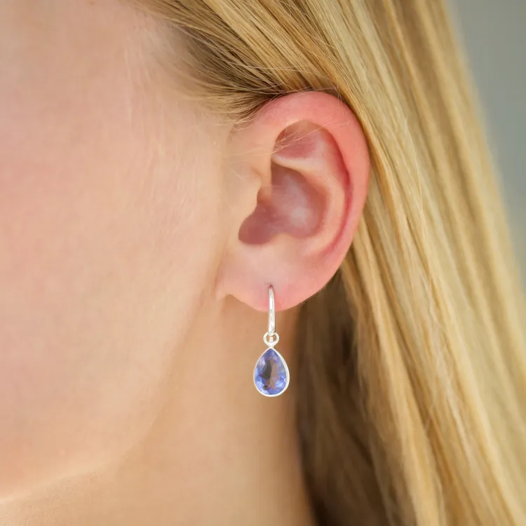 violettem Bergkristall Ohrringe in Silber - Loom Stones